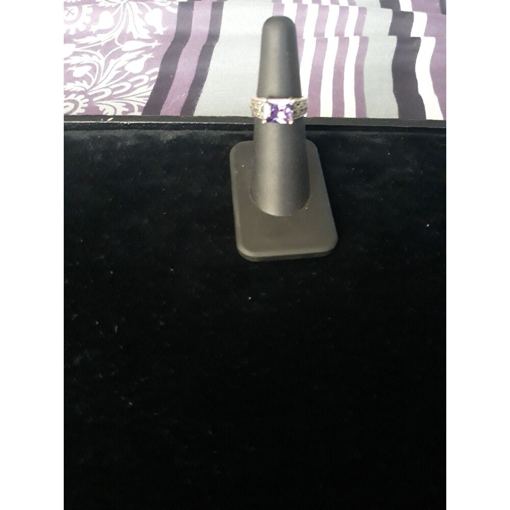 Sterling Silver .925 Ring amethyst cz sz 6